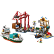Seaside Harbor with Cargo Ship