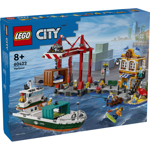 Seaside Harbor with Cargo Ship