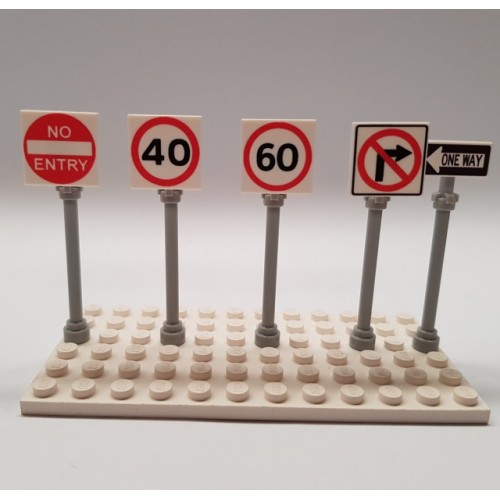 LEGO Custom Printed City Road Signs