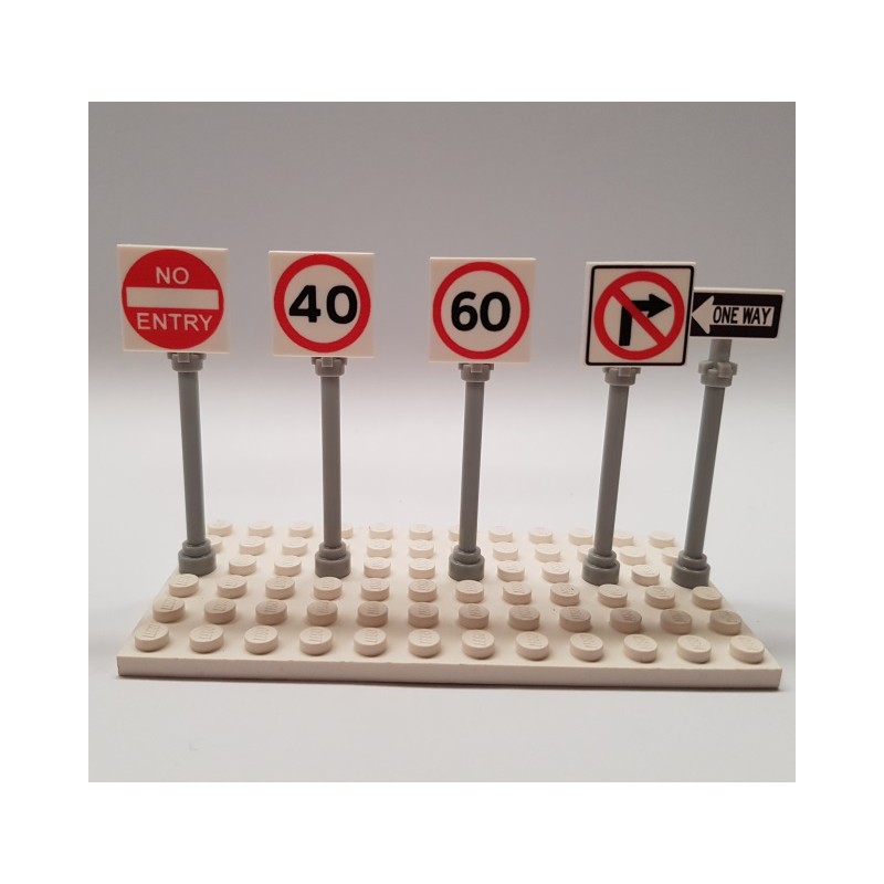 LEGO Custom Printed City Road Signs