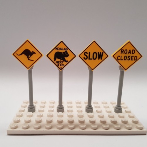 LEGO Custom Printed Country Road Signs