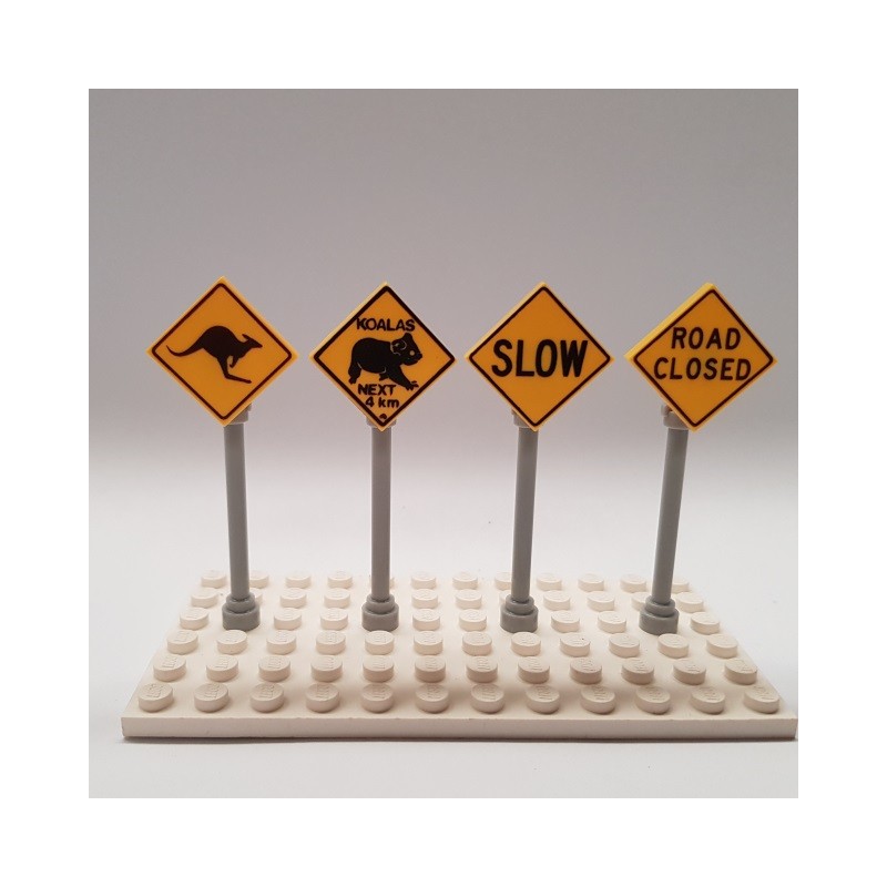 LEGO Custom Printed Country Road Signs