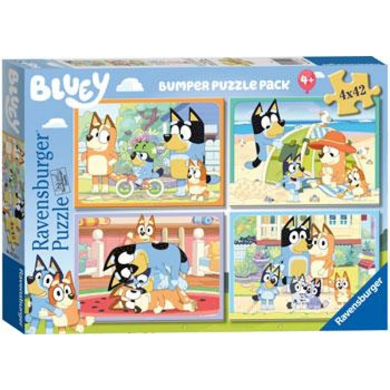 Bluey - Gotta Be Done Ravensburger 4x42 piece Bumper Puzzle Pack