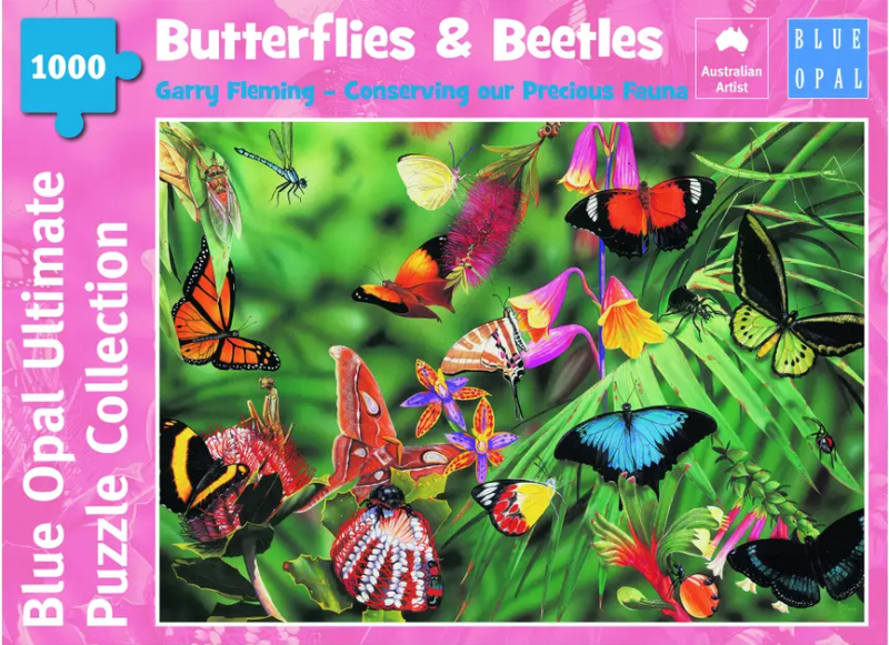 Butterflies & Beetles - Garry Fleming - 1000 Piece Puzzle