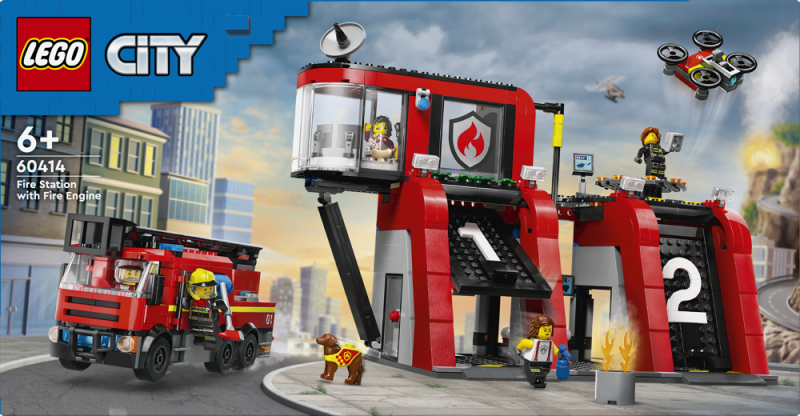 Fire Station with Fire Truck