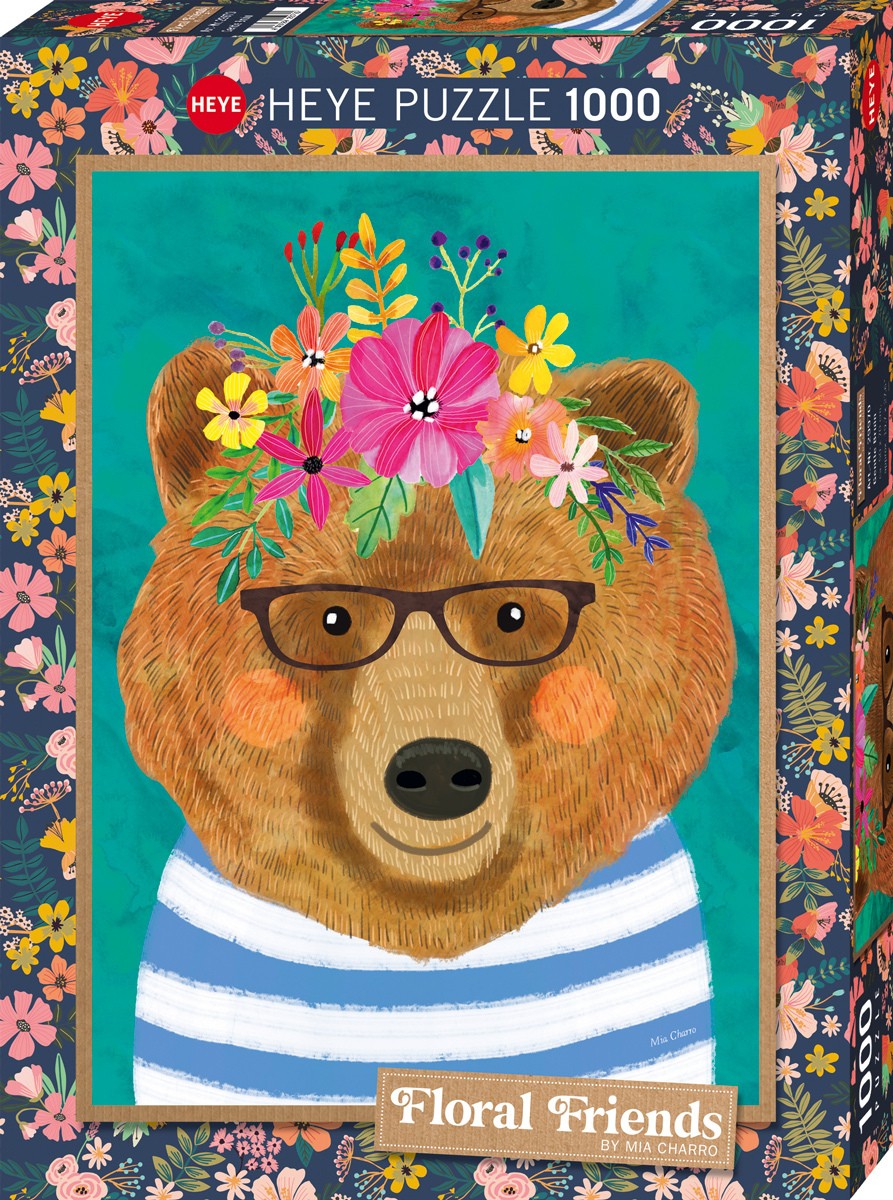 Floral Friends - Gentle Bruin 1000pc Heye Puzzle