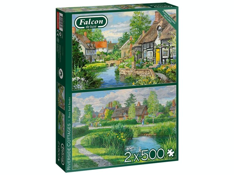 Riverside Cottages - Falcon de luxe  2x 500pc Puzzle