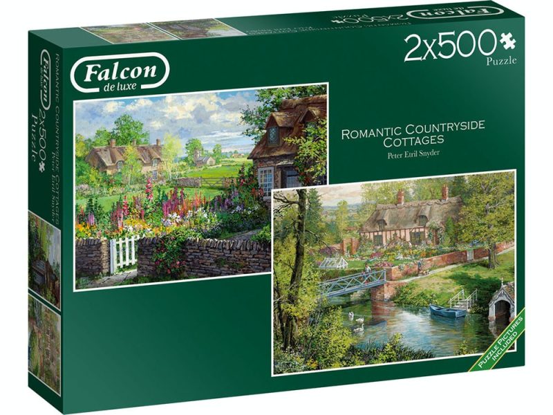Romantic Countryside Cottages - Falcon de luxe  2x 500pc Puzzle