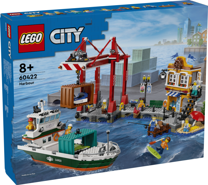 Seaside Harbor with Cargo Ship