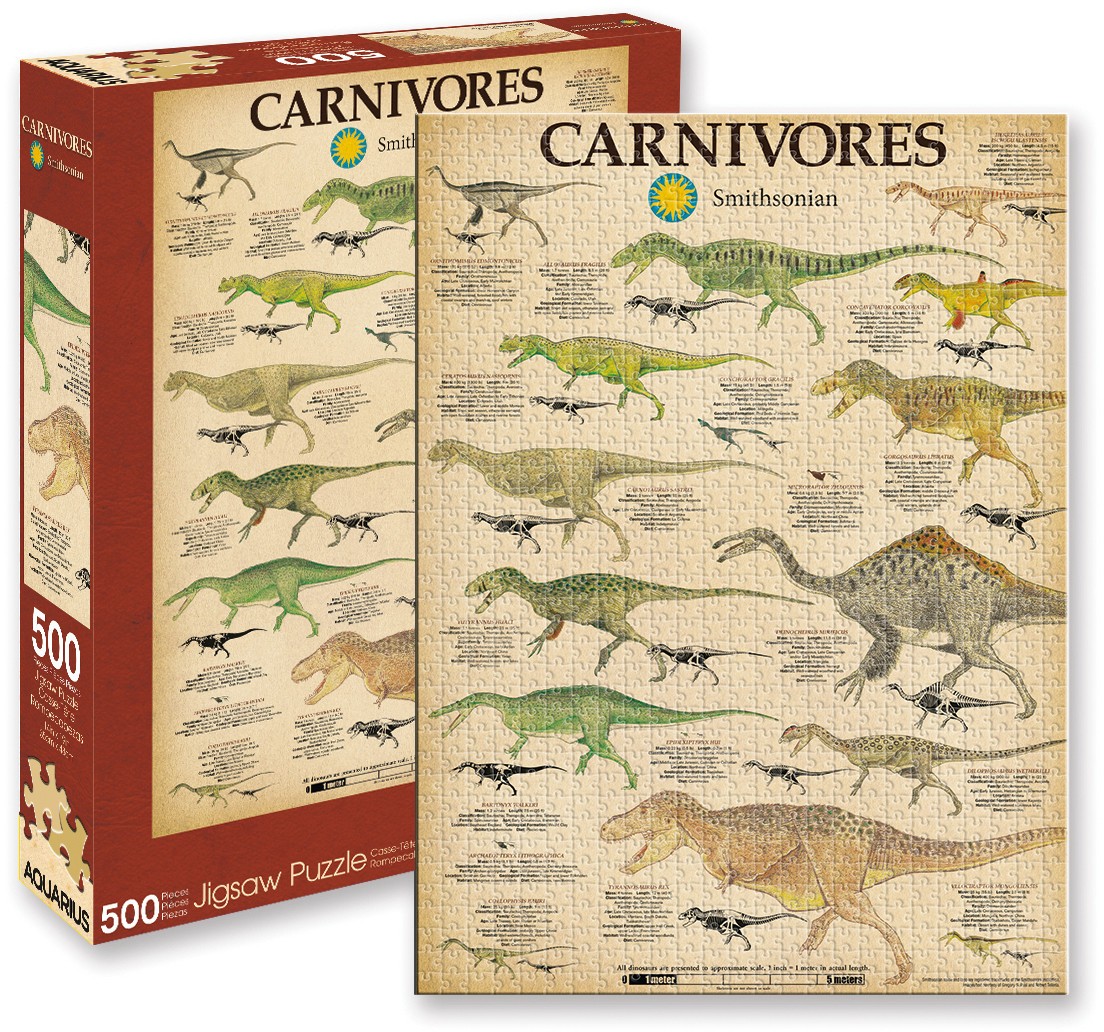 Smithsonian Dinosaurs Carnovire 500 pieces Aquarius Puzzle