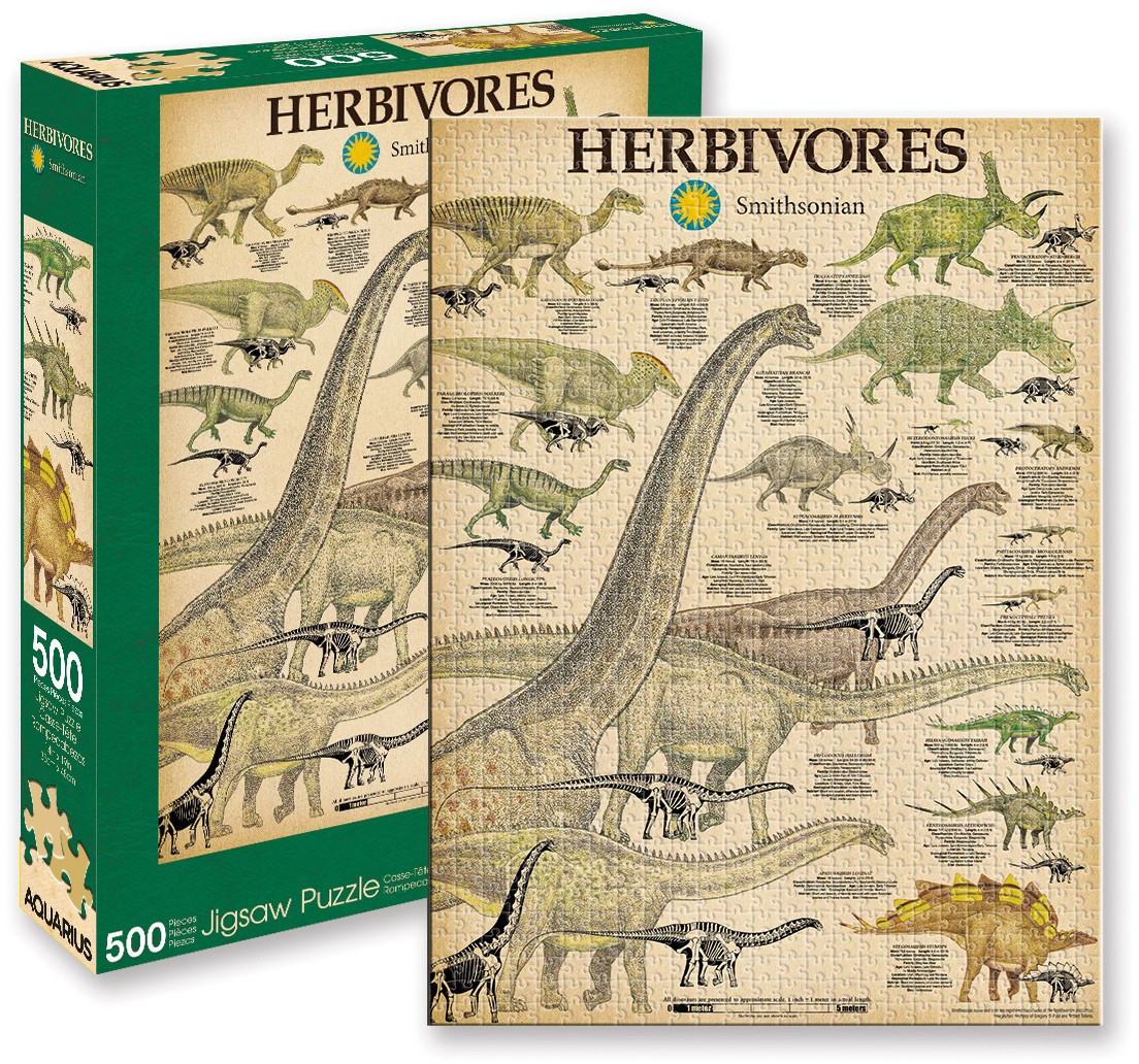 Smithsonian Dinosaurs Herbivore 500 pieces Aquarius Puzzle