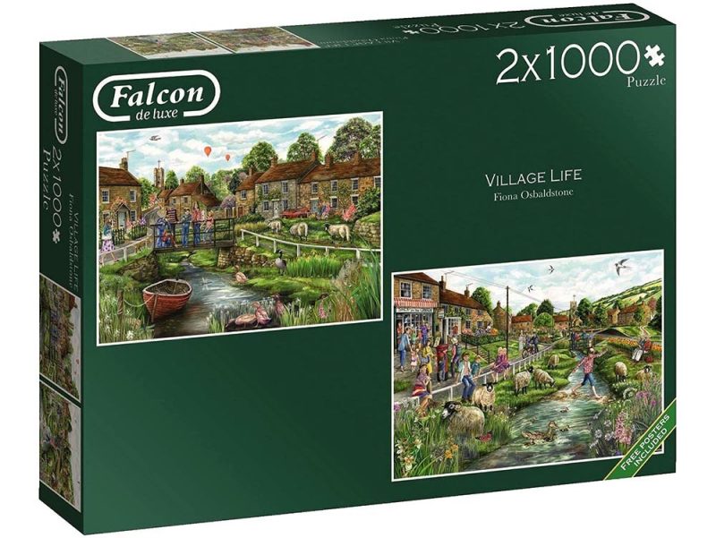 Village Life - Falcon de luxe 2x 1000pc Puzzle