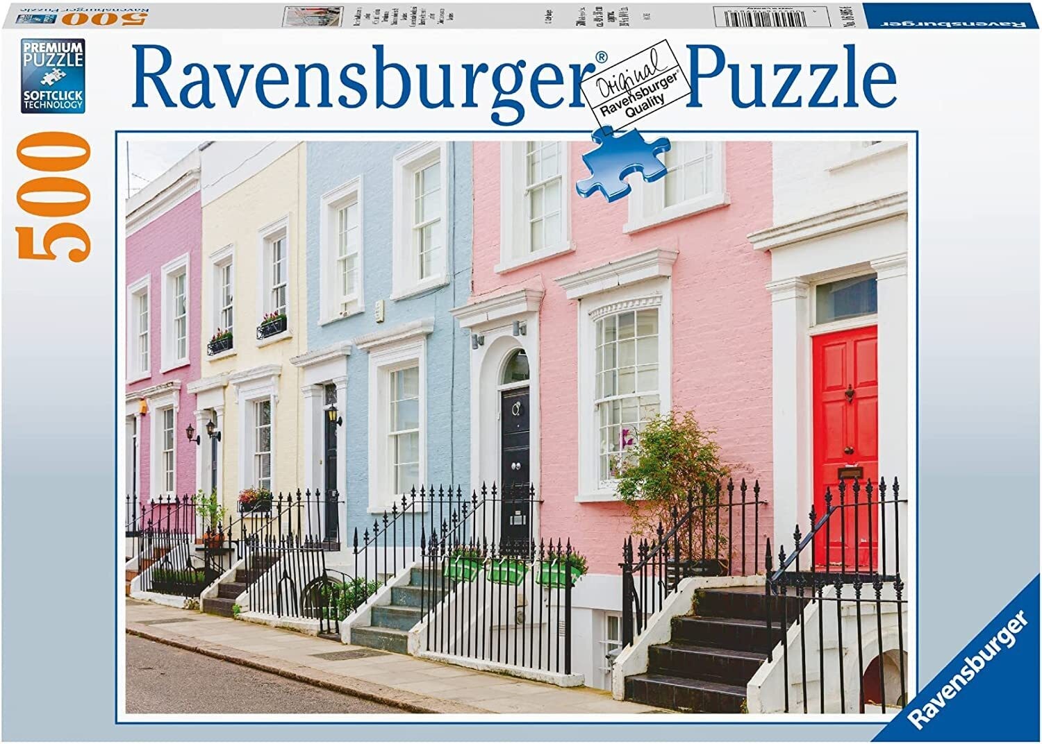 Colourful London Townhouses 500pc Ravensburger Jigsaw