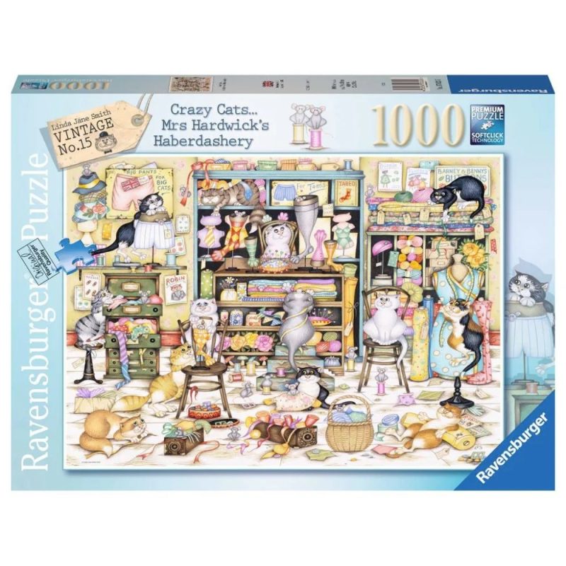 Crazy Cats ... Mrs Hardwick's Haberdashery - Ravensburger 1000pc Jigsaw