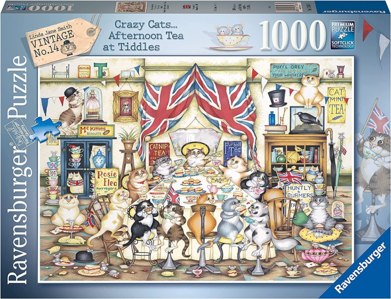 Crazy Cats...Afternoon Tea At Tiddles - Ravensburger 1000pc Jigsaw