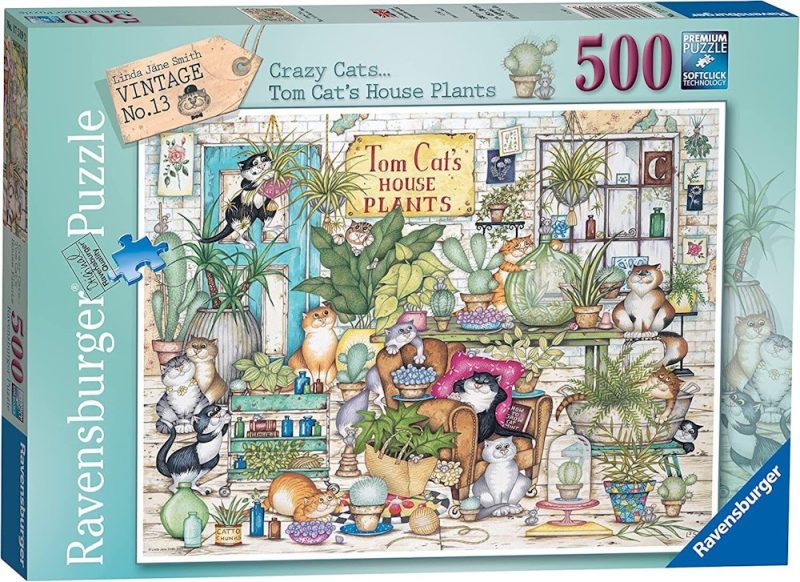 Crazy Cats...Tom Cat's House Plants - 500pc Ravensburger Jigsaw