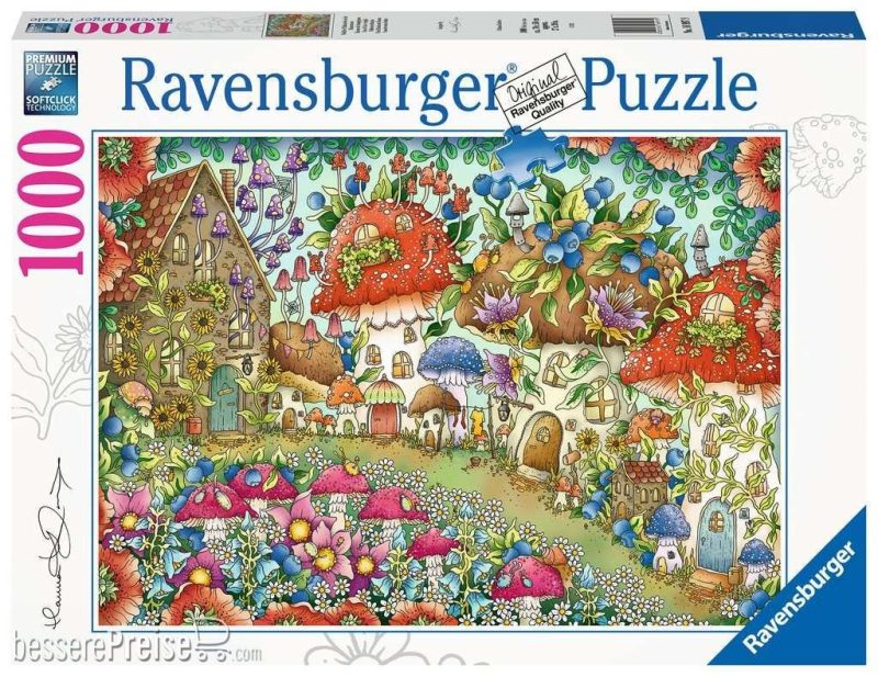Floral Mushroom Houses - Ravensburger 1000pc Jigsaw