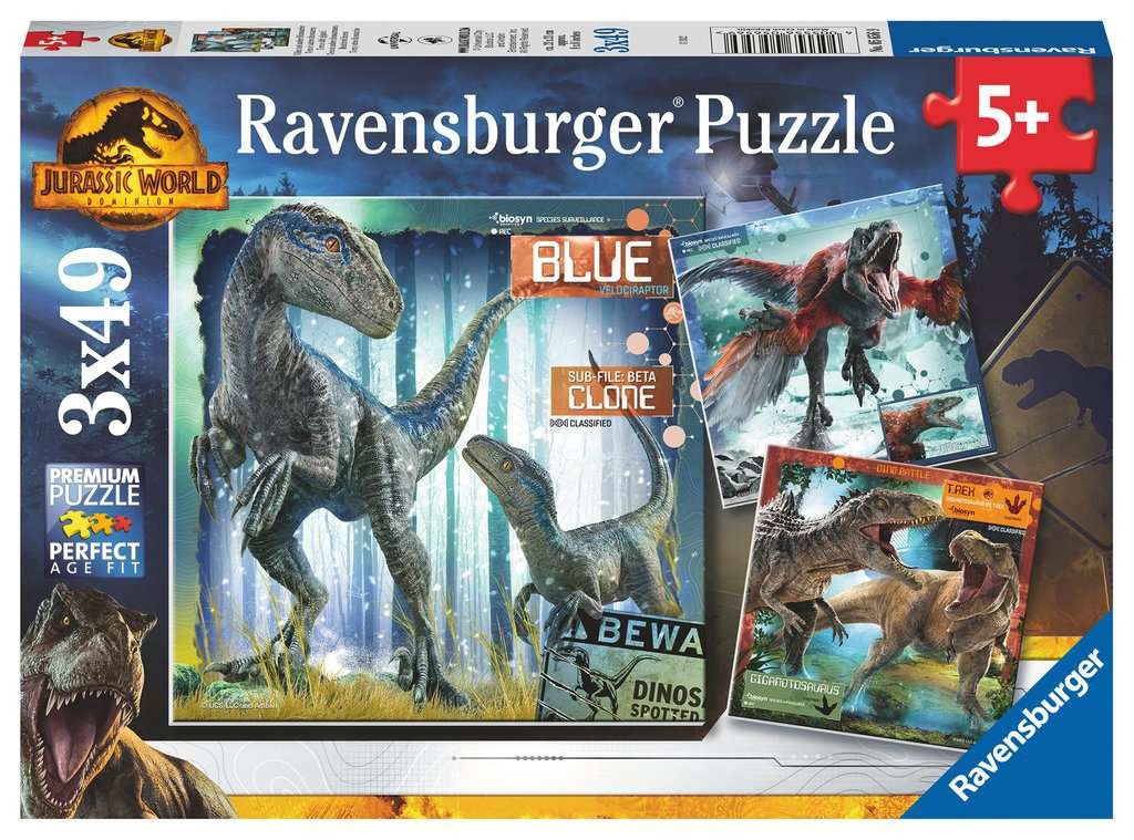 Jurassic World Domination Ravensburger Puzzle 3x49pcs
