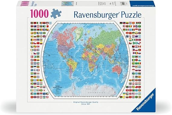 Political World Map Puzzle - Ravensburger 1000pc Jigsaw