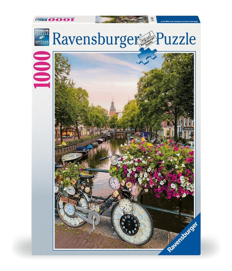 Bicycles and Flowers in Amsterdam Puzzle 1000pc Ravensburger Jigsaw