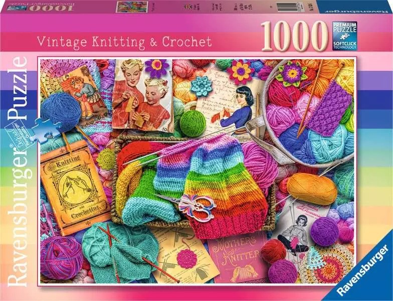 Vintage Knitting & Crochet Ravensburger Puzzle 1000pc