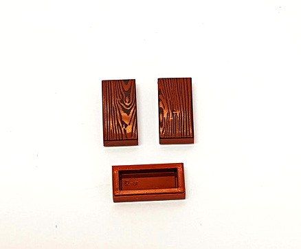 Wood tile 1x2 (reddish brown colour)