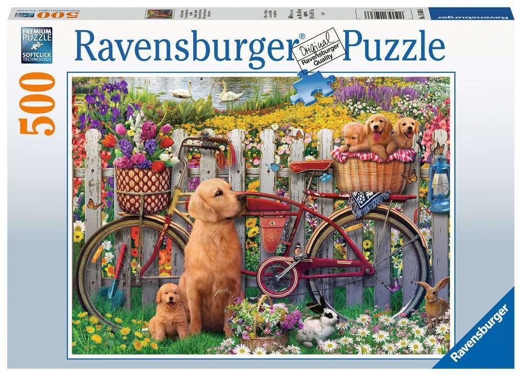 Cute Dogs in the Garden - 500pc Ravensburger Jigsaw