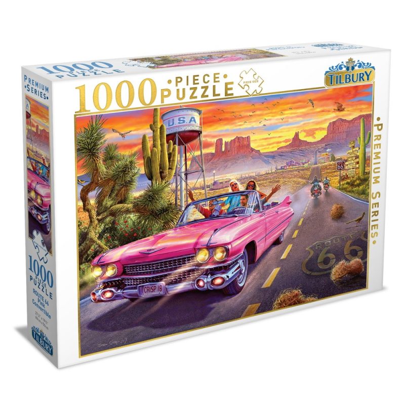 Route 66 Pink Convertible - Tilbury 1000pce Puzzle