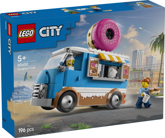 LEGO® City Donut Truck Playset Vendor Vehicle Toy for Kids Aged 5 and up 60452
