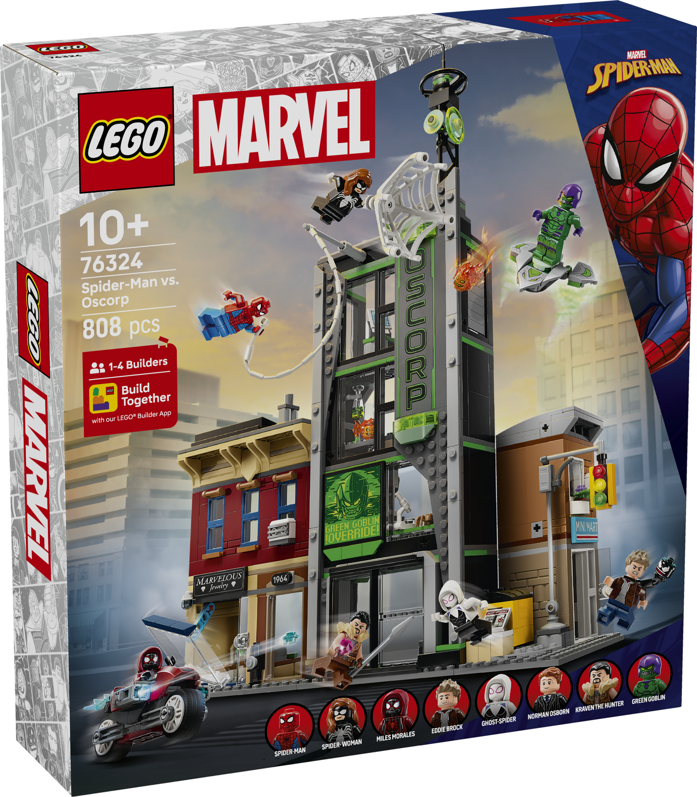 LEGO® ǀ Marvel Spider-Man vs. Oscorp, Kids’ Super Hero Building Kit 76324