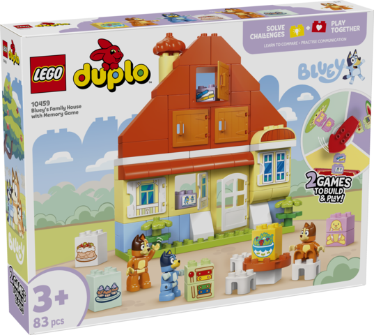 LEGO® DUPLO® Bluey: Bluey’s Family House with Memory Game Interactive Toy 10459