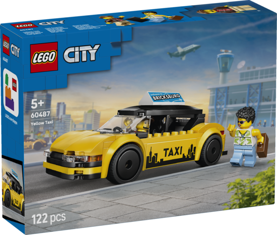 LEGO® City Yellow Taxi - Model Car Kit with 2 Minifigures 60487