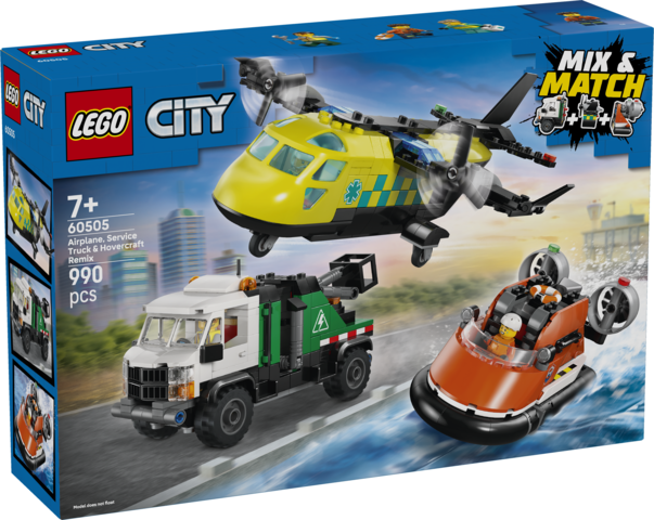 LEGO® City Airplane, Service Truck & Hovercraft Remix 60505