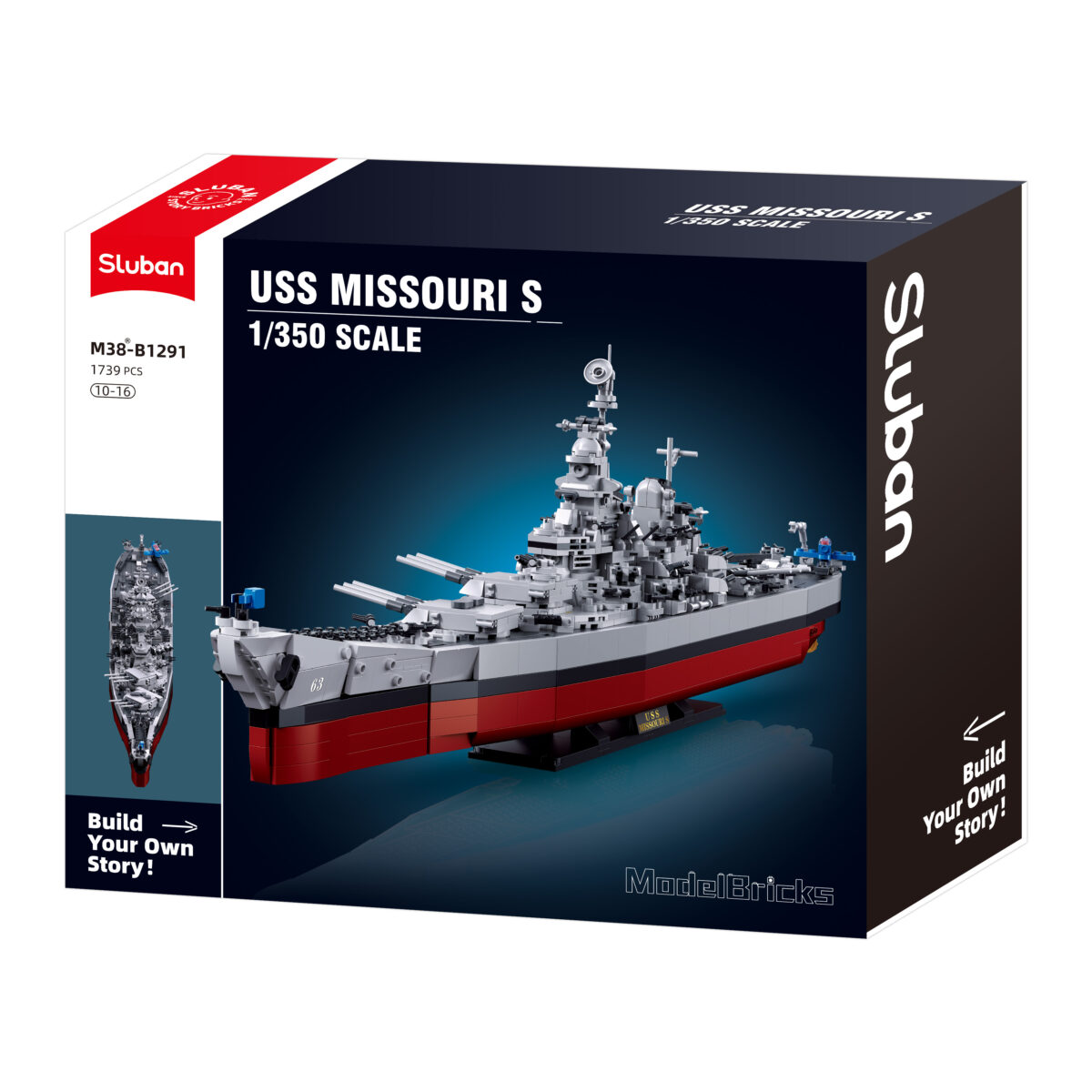 B1291 MB USS MISSOURI SCALE 1:350