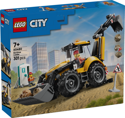 LEGO® City Yellow Backhoe Loader - Construction Toy 60480